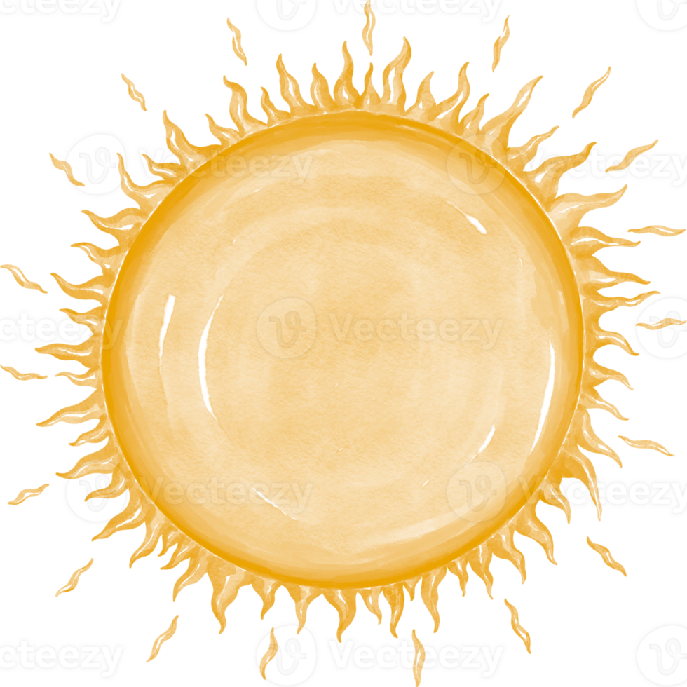sun watercolor clipart Watercolor graphic illustrations can be used in a variety of ways, such as digital printing, decoration, scrapbooks, stickers, baby rooms, illustrations, and more. png