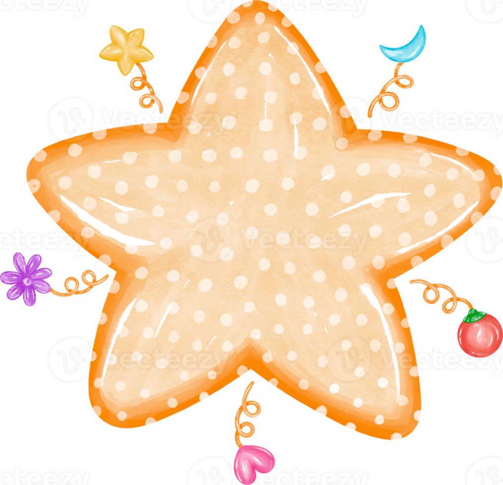 Watercolor star graphic illustrations can be used in many forms such as baby room, decoration, scrapbook, sticker, craft, decoration png