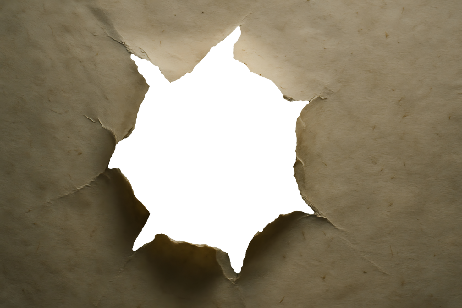A hole in a brown paper with a hole png