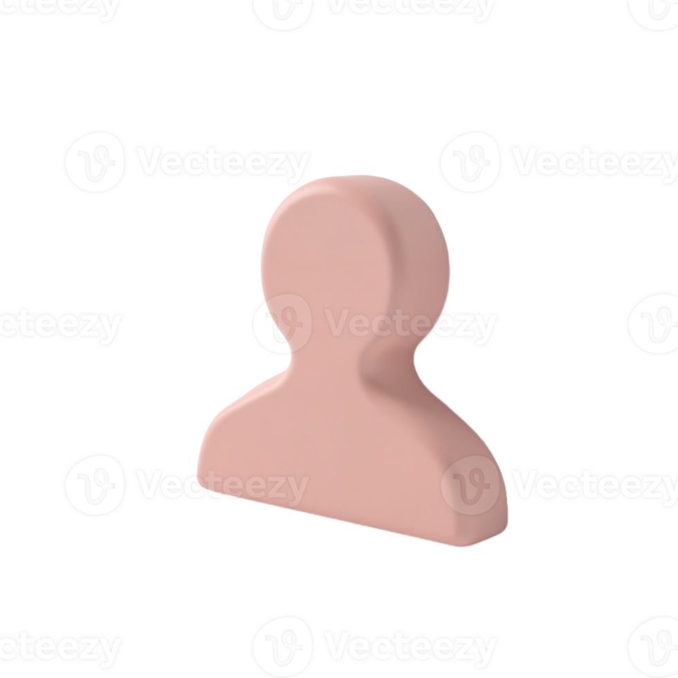 Pink 3D Rendered Person Icon On Transparent Background png