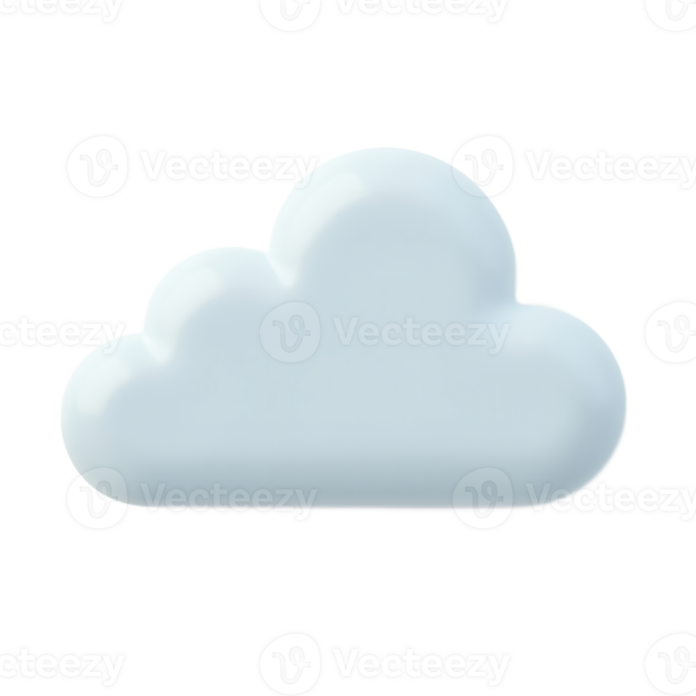 Light Blue Fluffy 3D Cloud Rendering On Transparent Background png