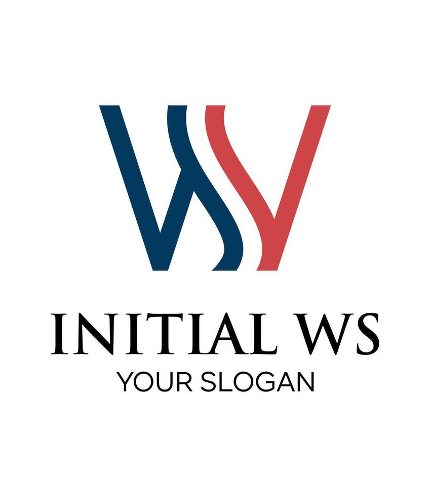 initial WS idea logo design vector