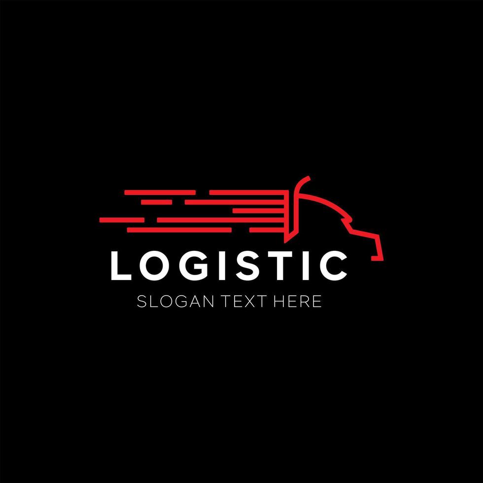 truck logositic idea logo design vector