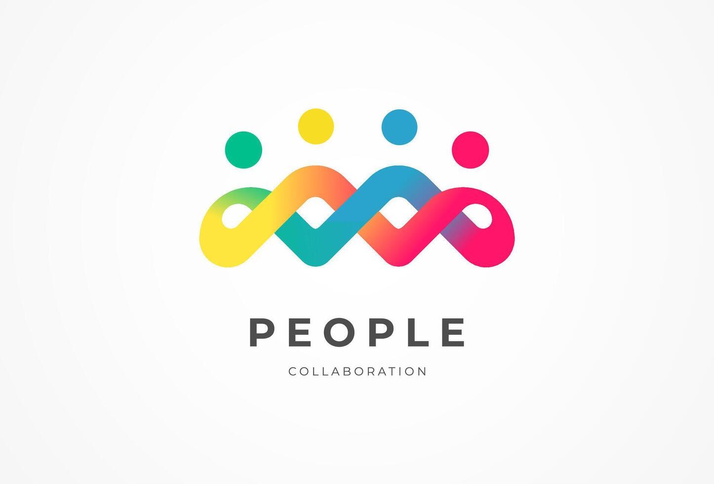 People Collaboration Logo design in gradient full color vector