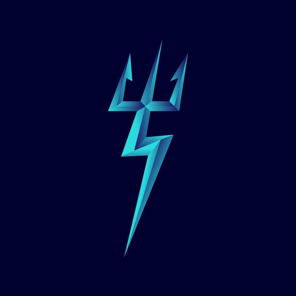 Geometric Trident Lightning Bolt Symbol vector