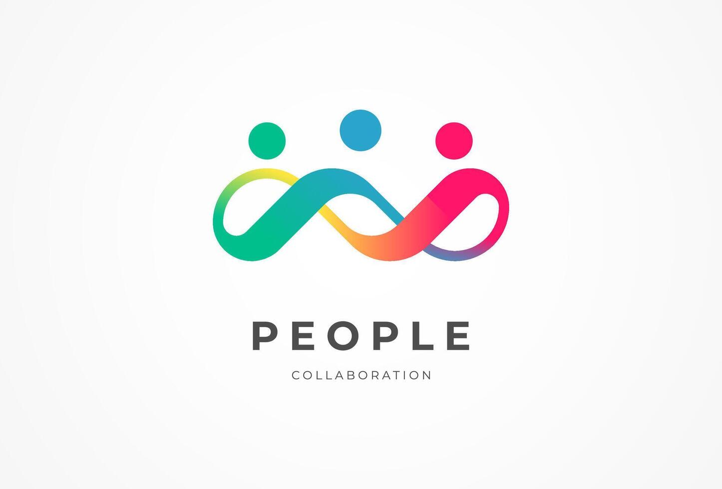 People Collaboration Logo design in gradient color vector