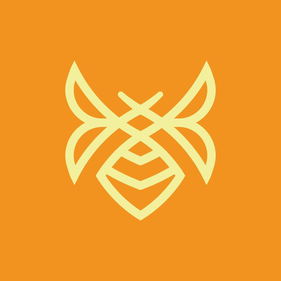 Bee Logo Design modern bee with lineart style bee logo design template element vector