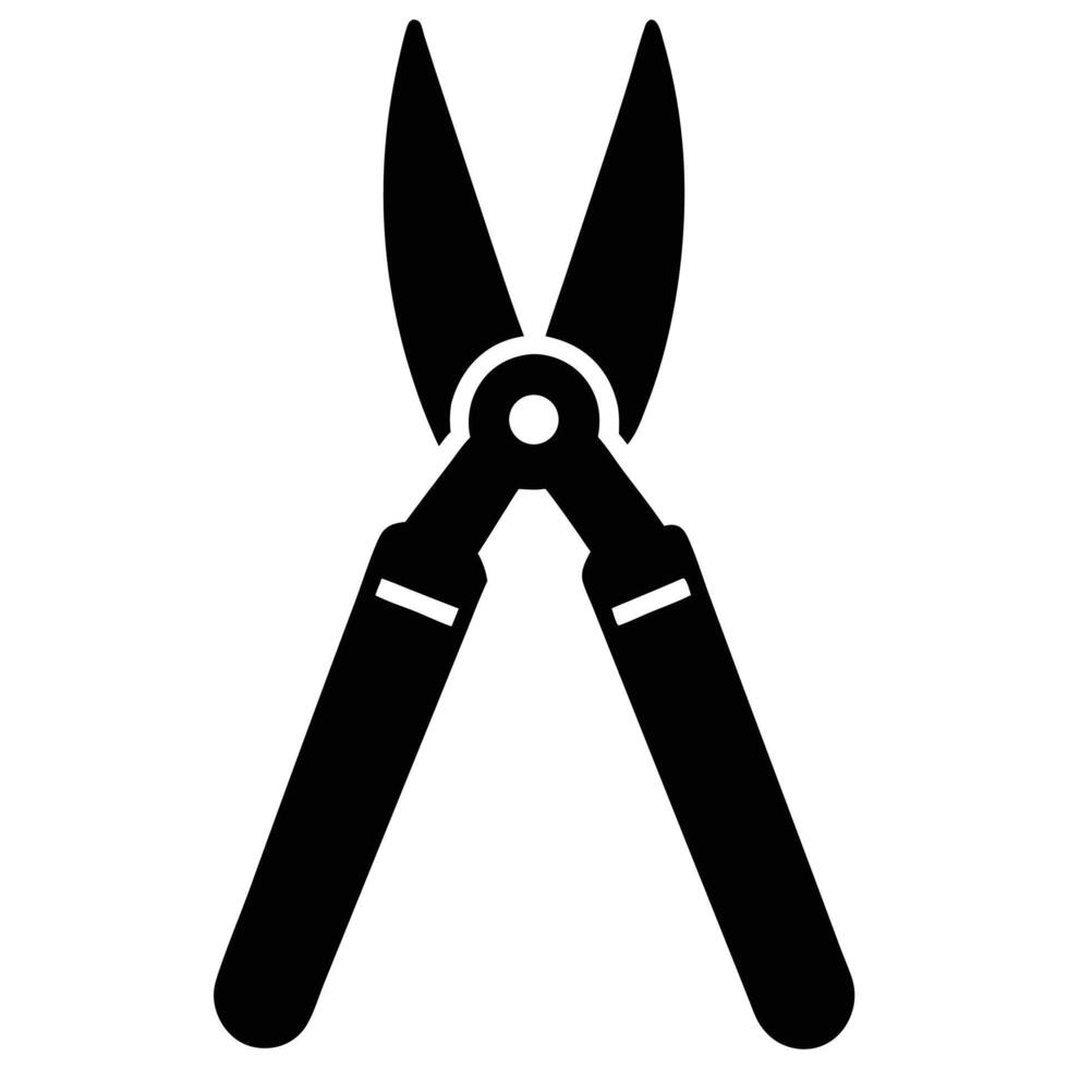 Black Icon of Hedge Shears Tool Garden, Gardening, Landscape, Pruning, and Cutting vector