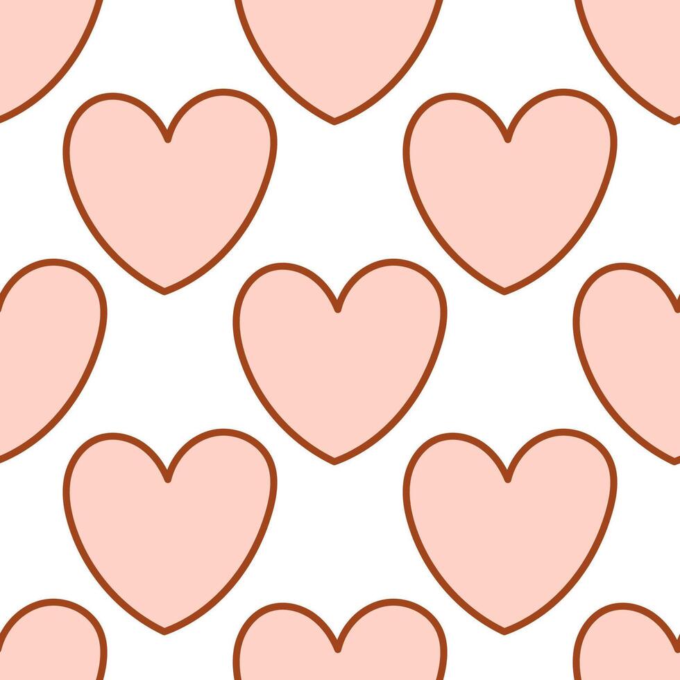 Seamless Pattern with Pink Hearts vector