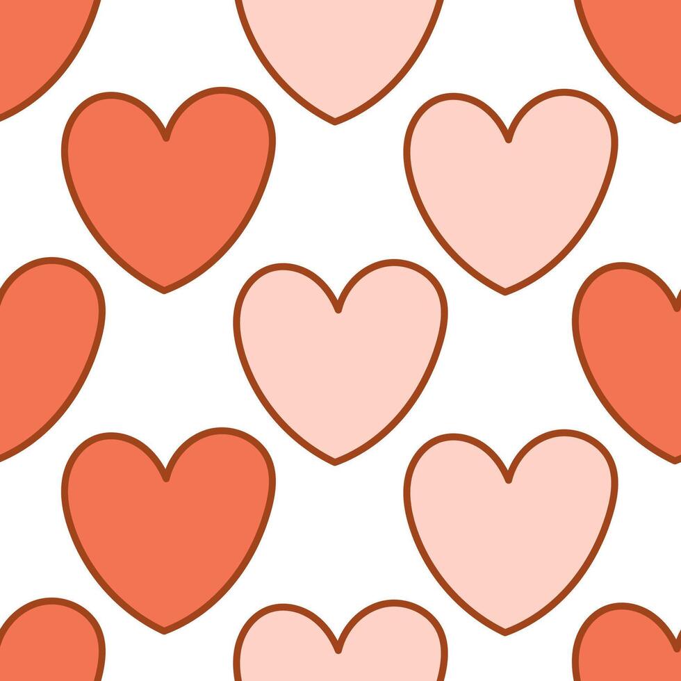 Minimalist Pink Heart Pattern Seamless vector