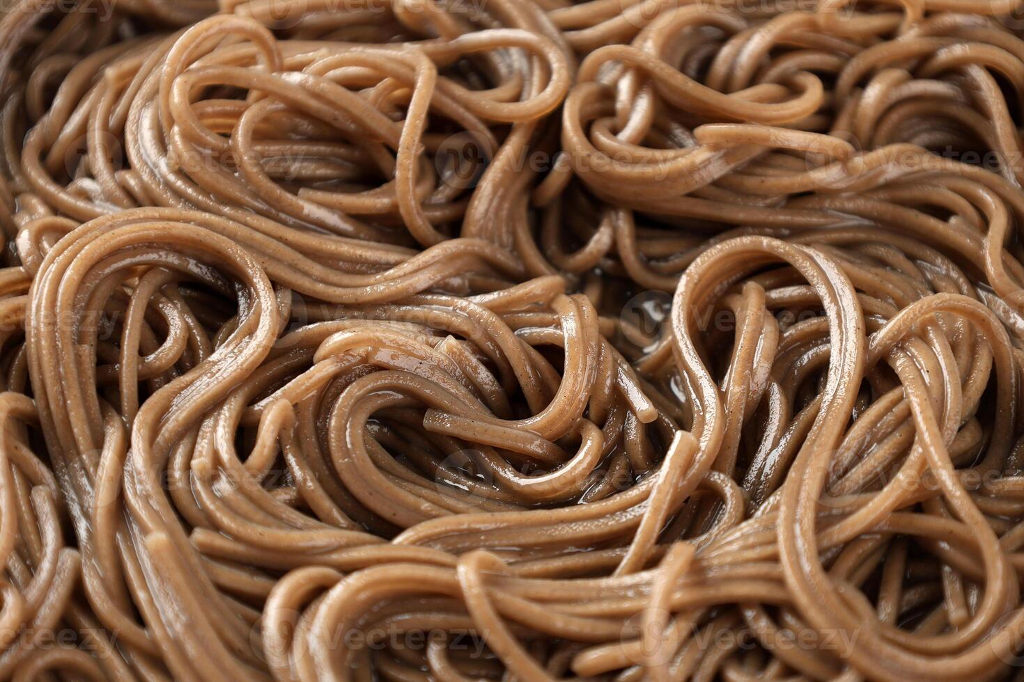 Cooked Japanese Soba Noodles. photo