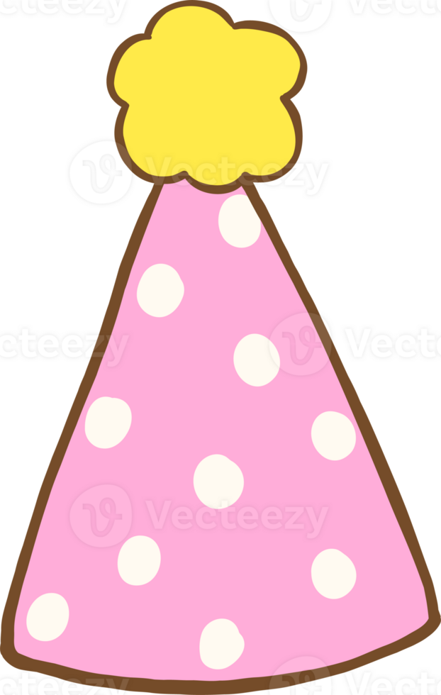 Pink Polka Dot Party Hat Graphic png