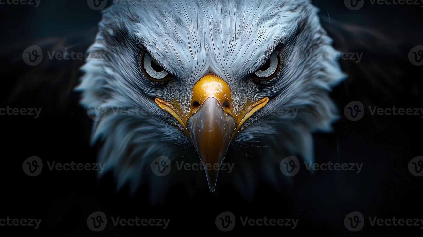 An eagle with a dark background photo