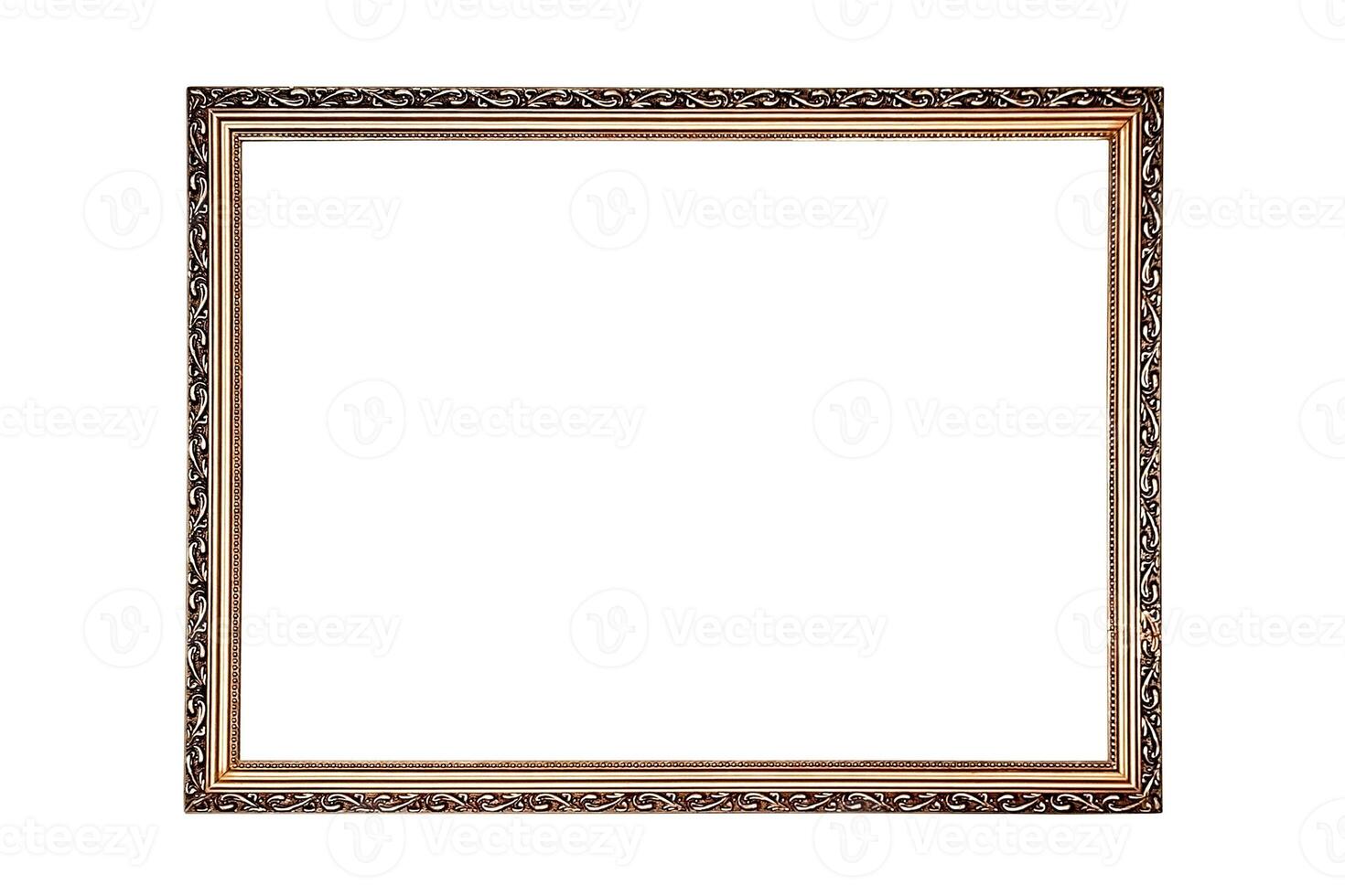 wooden brown photo frame isolated