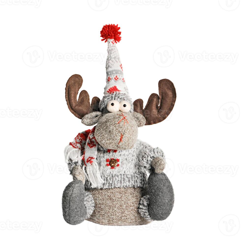 soft toy christmas deer isolated photo