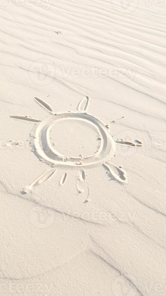 summer background with hand drawn sun photo