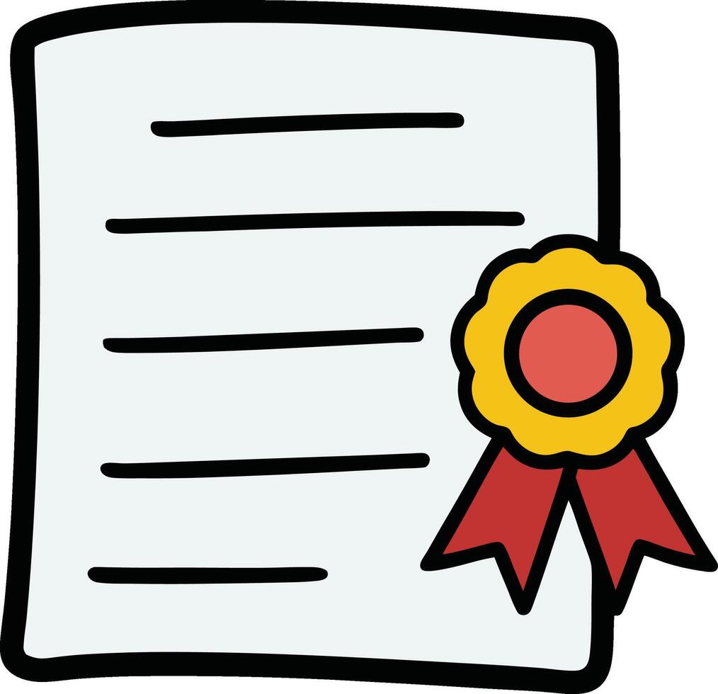 Cartoon Certificate Doodle vector