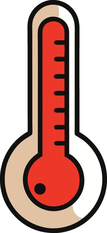 Cartoon Thermometer Doodle vector