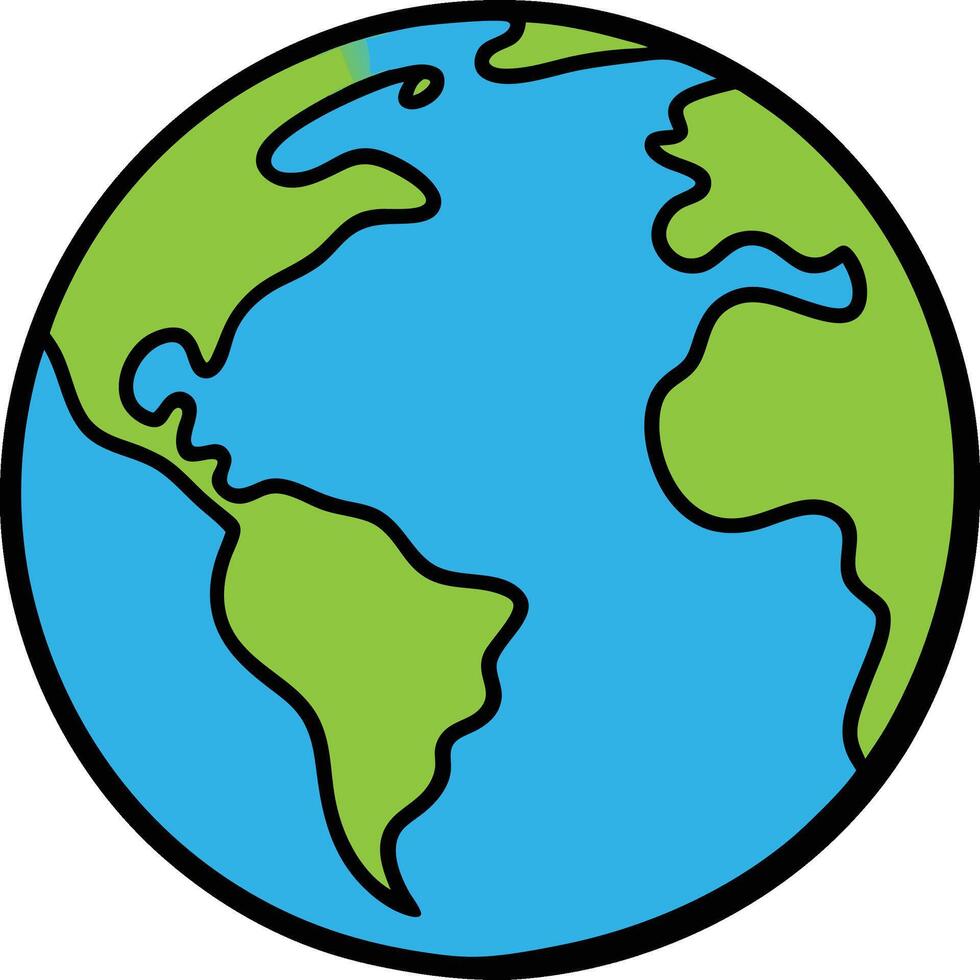 Cartoon World Globe Doodle vector