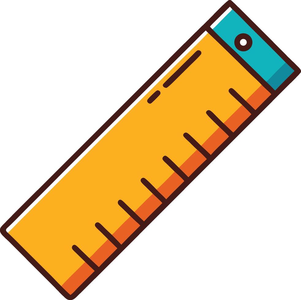 Cartoon Ruler Doodle Icon vector