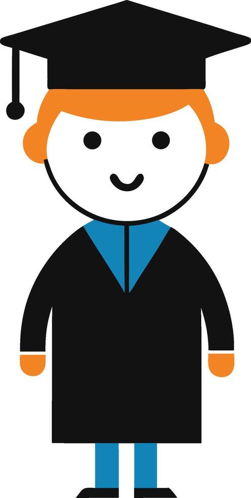 Cartoon Graduation Student Doodle Art vector