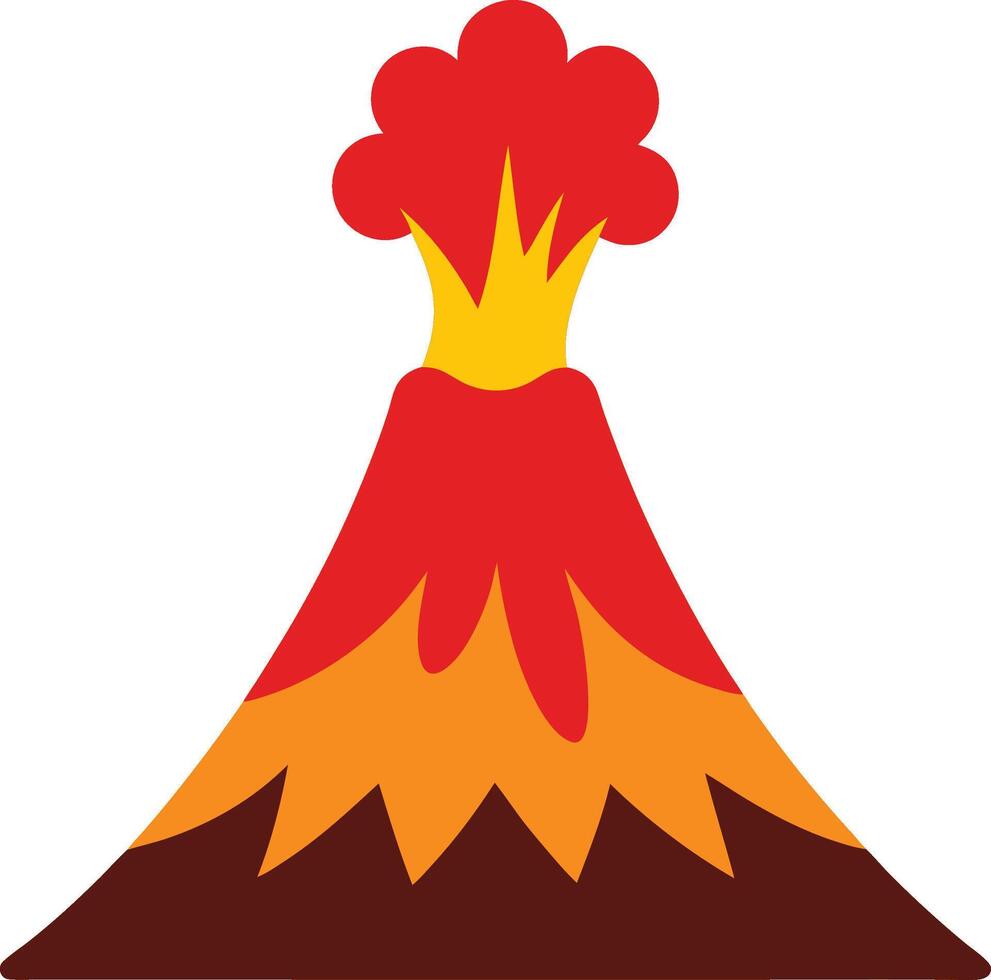 Cartoon Volcano Doodle Illustration vector