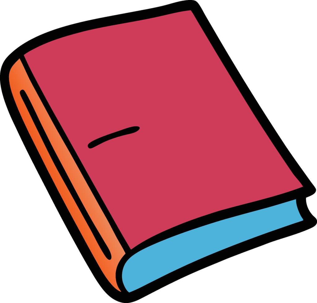 Cartoon Closed Book Doodle Clipart vector
