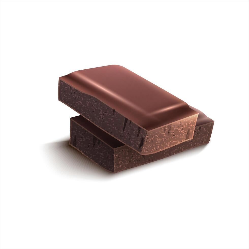 Two pieces of chocolate bar vector