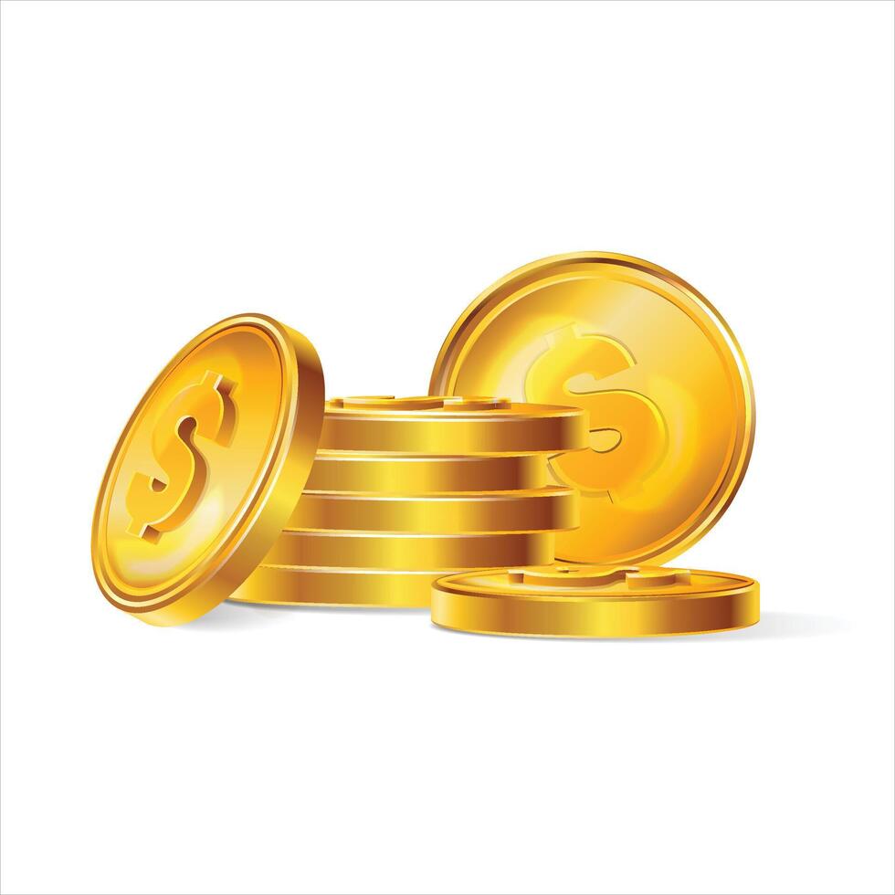 Stack of gold coins vector