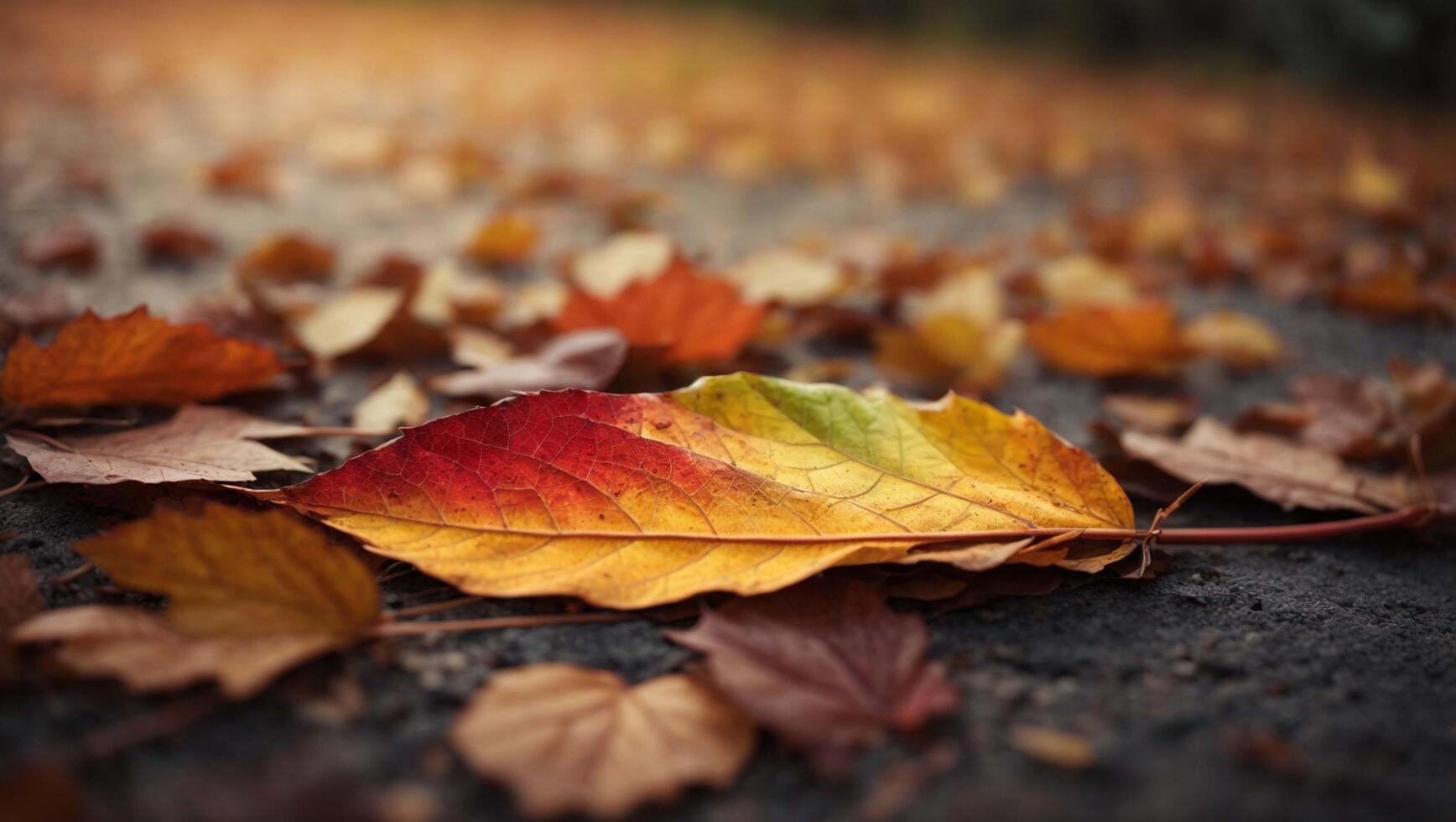 Autumn leaves on the ground photo