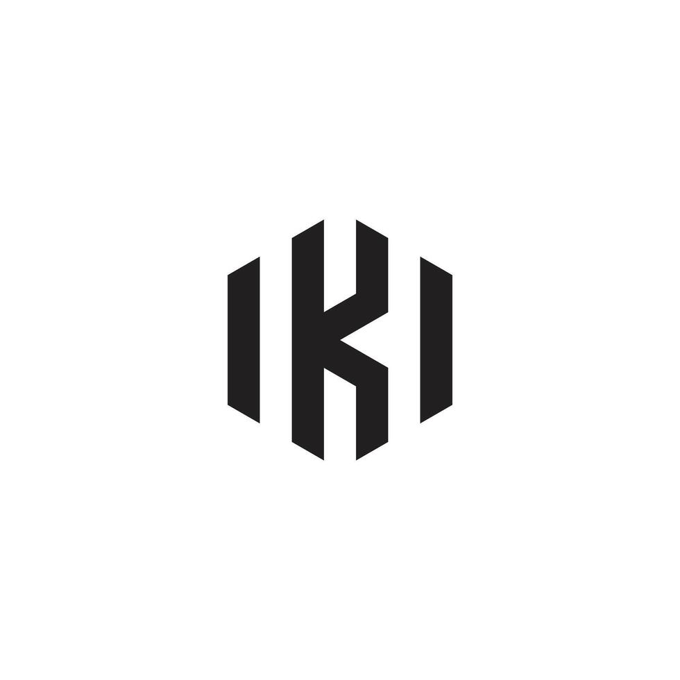 Initial K letter hexagon shape logo design tempalet. vector