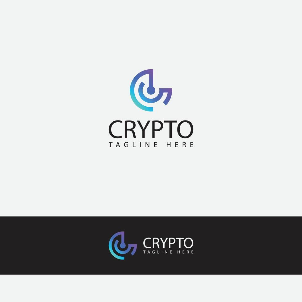 Initial Letter C logo Crypto Currency Circle Symbol. Digital C Letter Logo Design Template Element vector