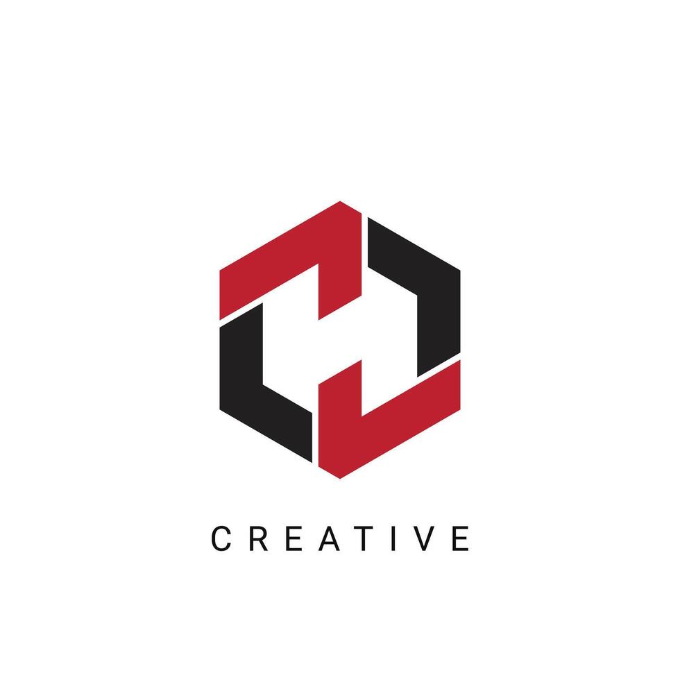 Creative minimal trendy awesome artistic letter H initial based Alphabet icon logo. vector