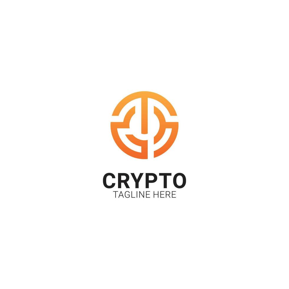 Digital Crypto Currency Logo Template. Initial CT Letter Crypto Currency Logo icon. vector