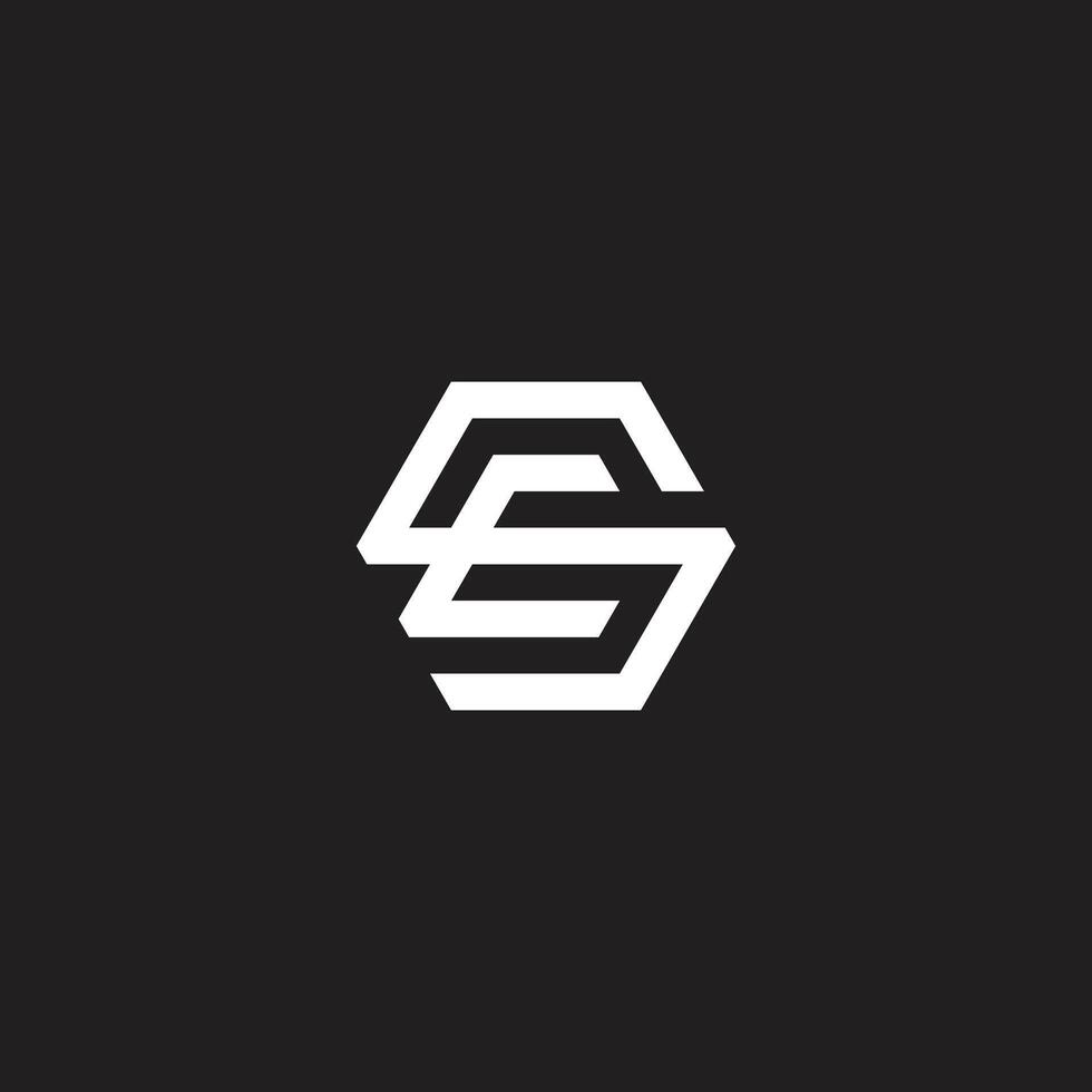 Abstract ES, SE, E, S Letters Logo Monogram icon. vector