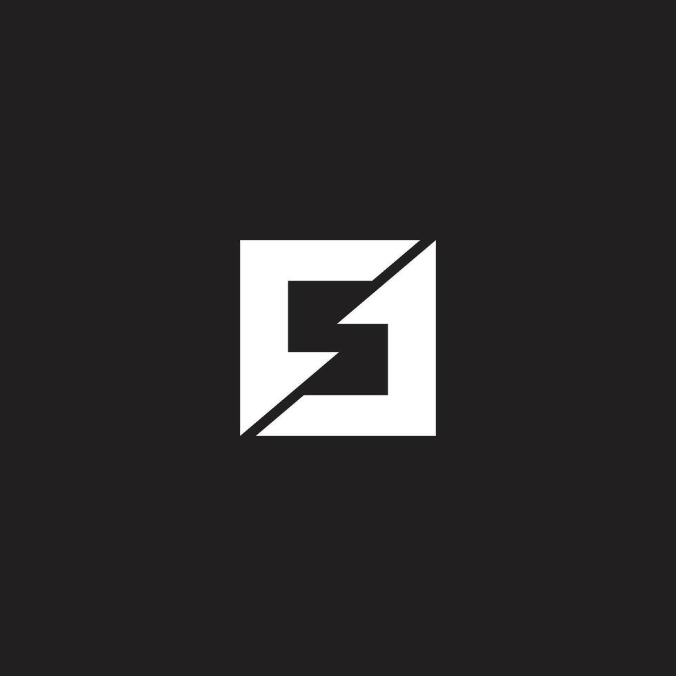 Minimal creative initial based S logo and SS logo. Letter S SS creative monogram white color on black background. vector