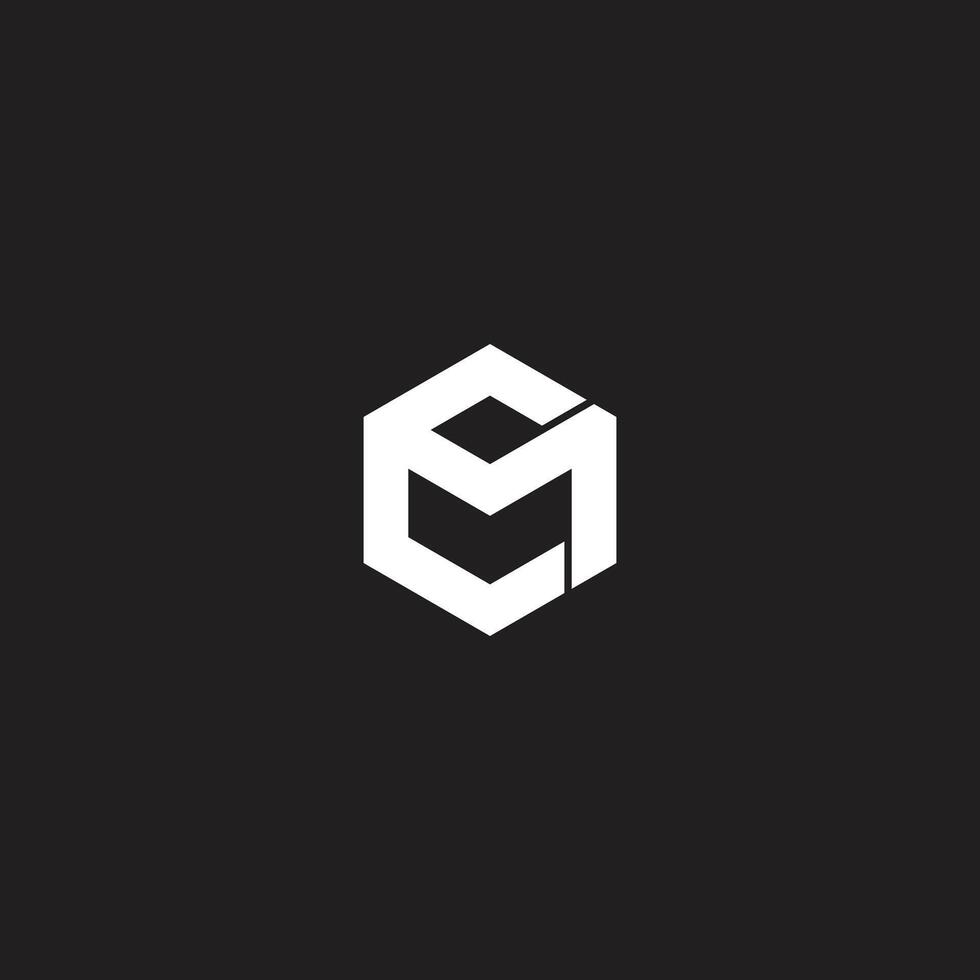 Abstract EM ME letter simple style logo design template. vector