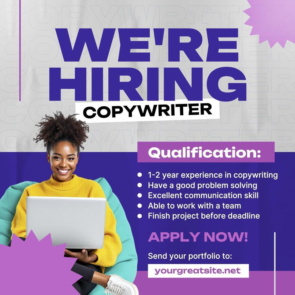 Hiring Copywriter LinkedIn Post template