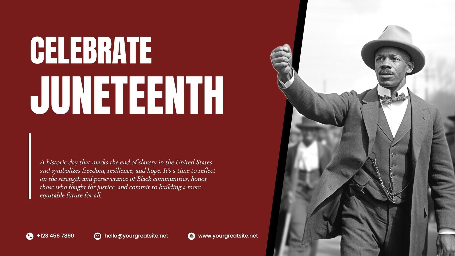 Red and Black Juneteenth Twitter Post template