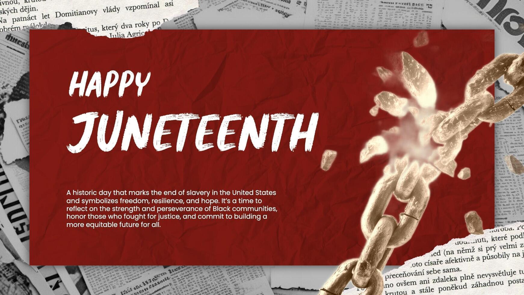 Red Newspaper Juneteenth Twitter Post template