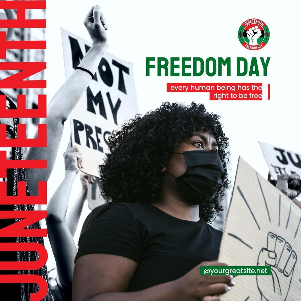 Black Brown Modern Juneteenth Day Instagram Post template