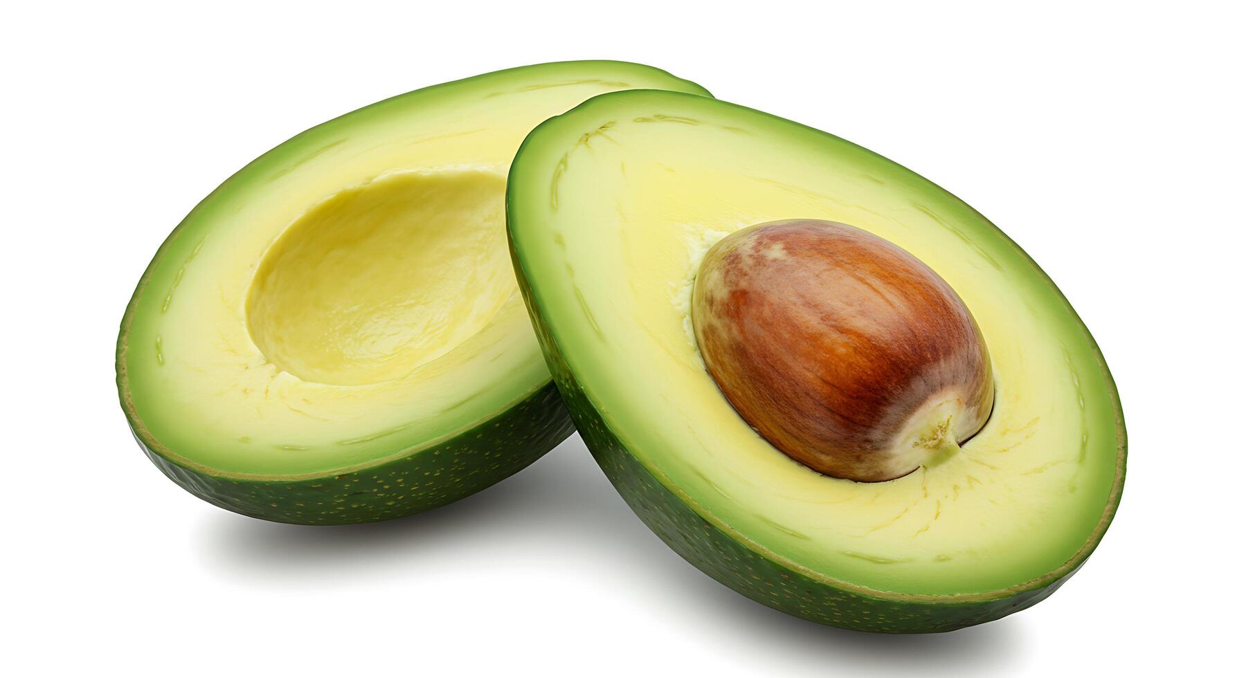Fresh Avocado Halves with Seed on White Background for Healthy Eating photo