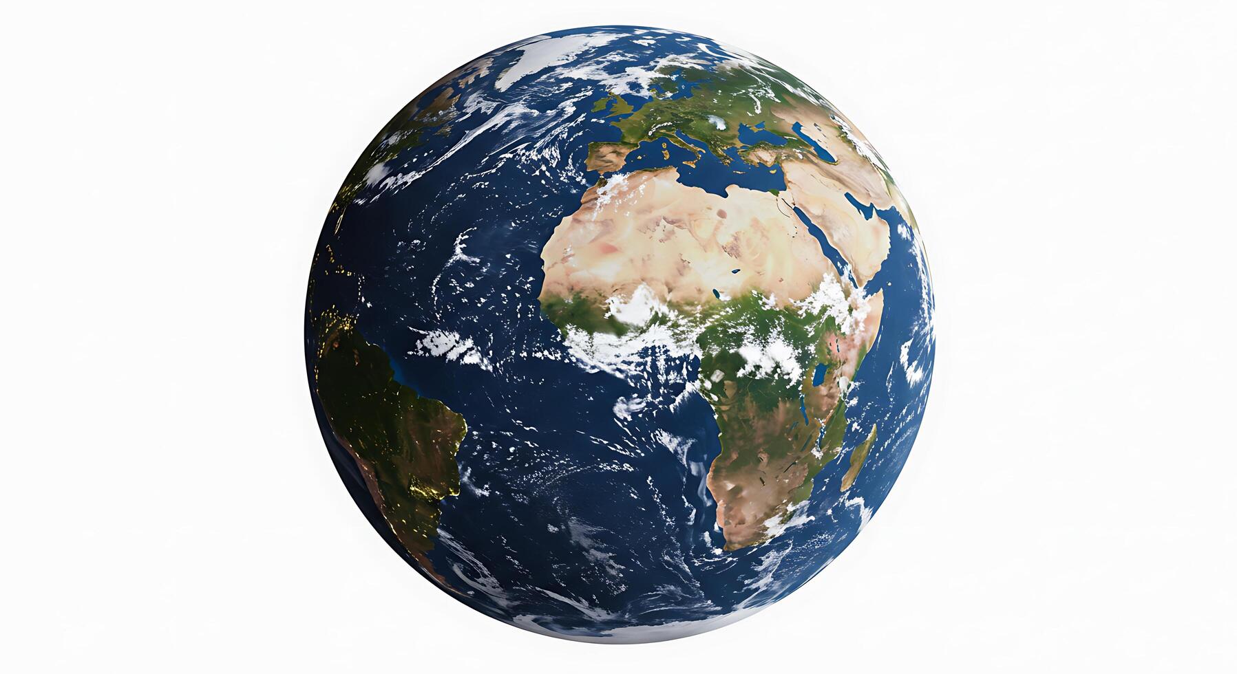 Earth Globe Showing Continents and Oceans on Clean White Background photo