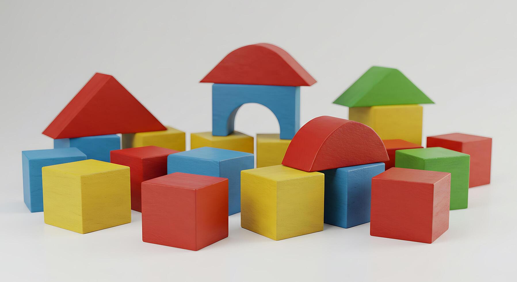Colorful Wooden Building Blocks for Children's Creative Play and Learning photo