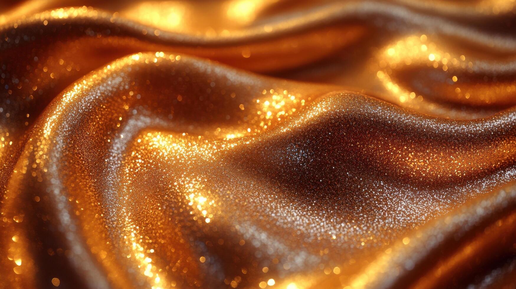 Glistening golden fabric draped elegantly under soft lighting creates a luxurious and inviting atmosphere photo