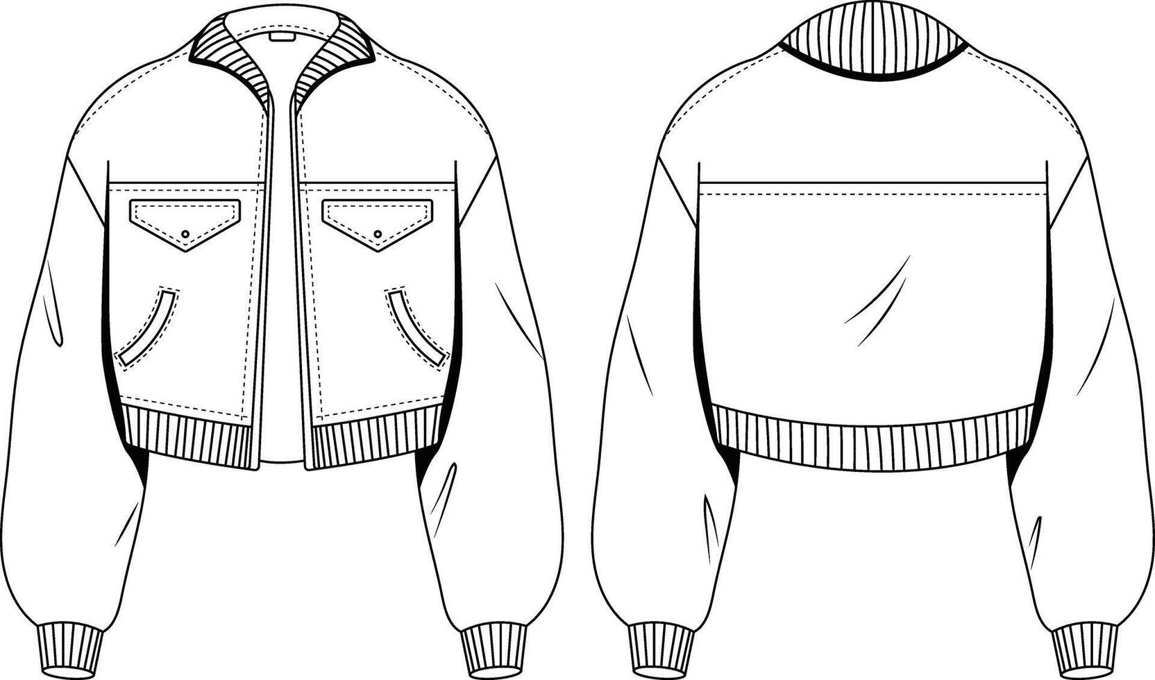 hand drawn jacket outline illustration vector