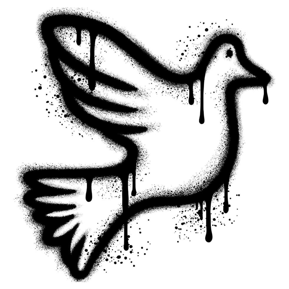 Spray graffiti bird symbol isolated on White background. vector