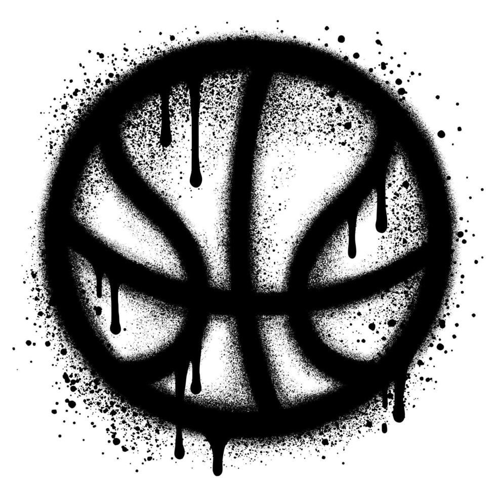 Spray Painted Graffiti basketball icon Sprayed isolated with a white background. EPS 10. vector