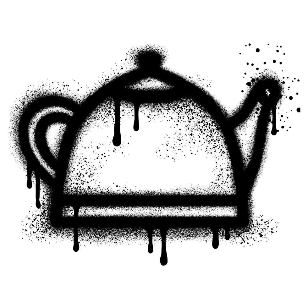 kettles graffiti with black spray paint. vector