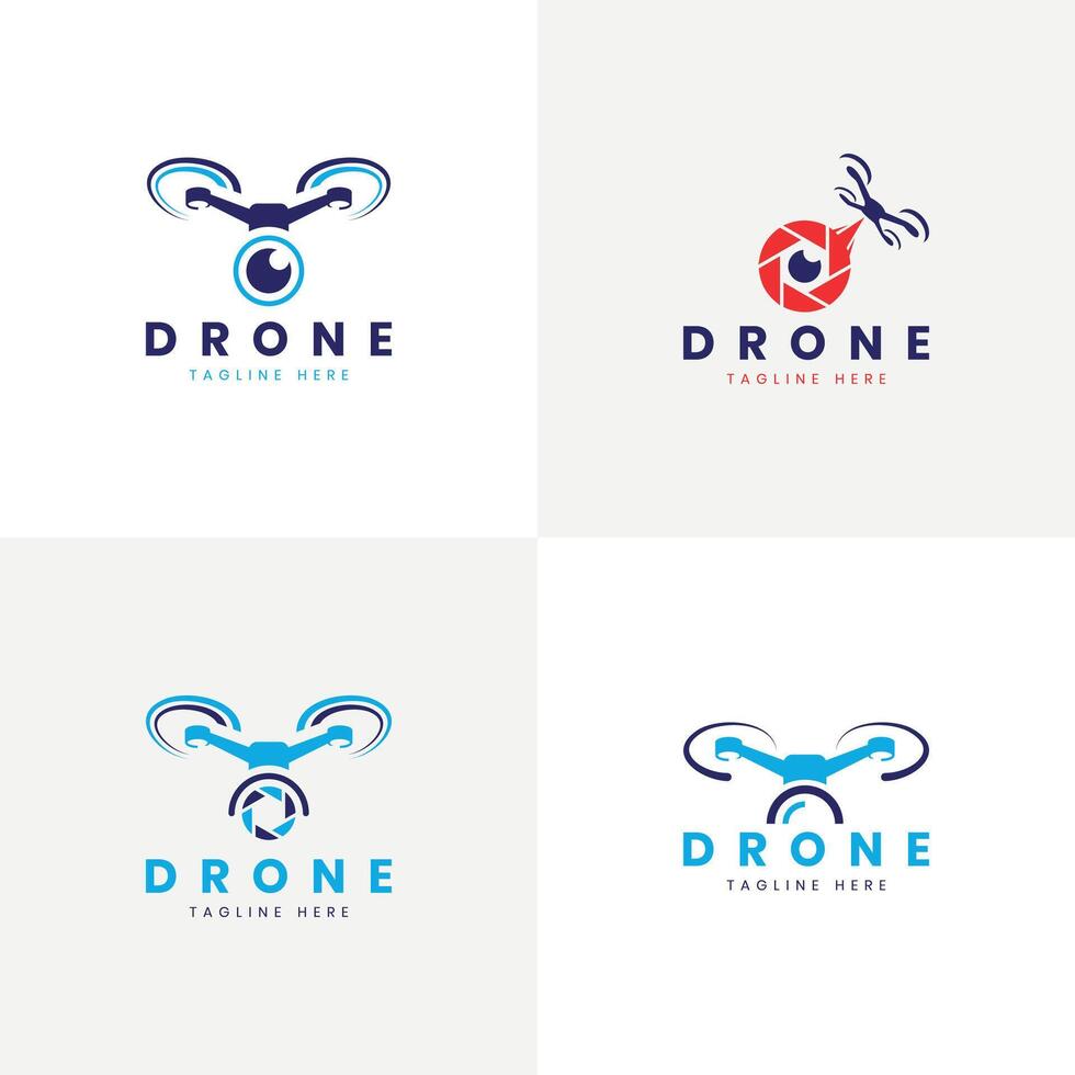 Drone logo design creative bundle collection modern minimal concept vector